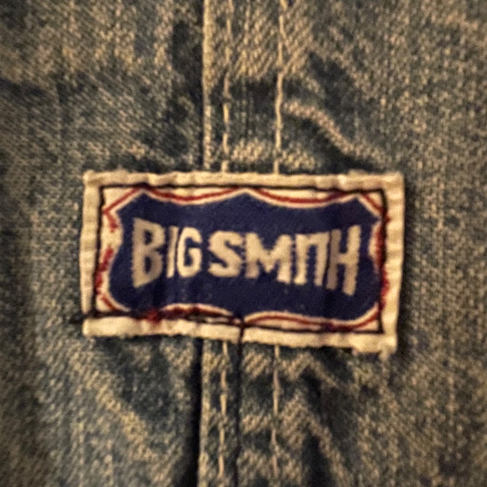 90s Big Smith Vintage Sugar Magnolia Festival Overalls with Peace Sign Patch - Picture 3 of 6